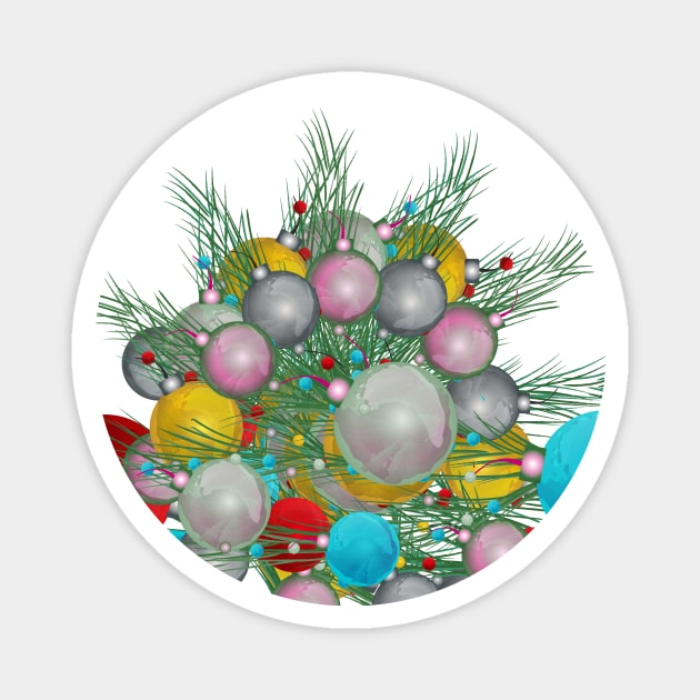 Christmas Tree lights Decorations Magnet by Salma Ismail